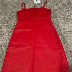 VEDA Red Leather Slip Dress NWT Adjustable Straps